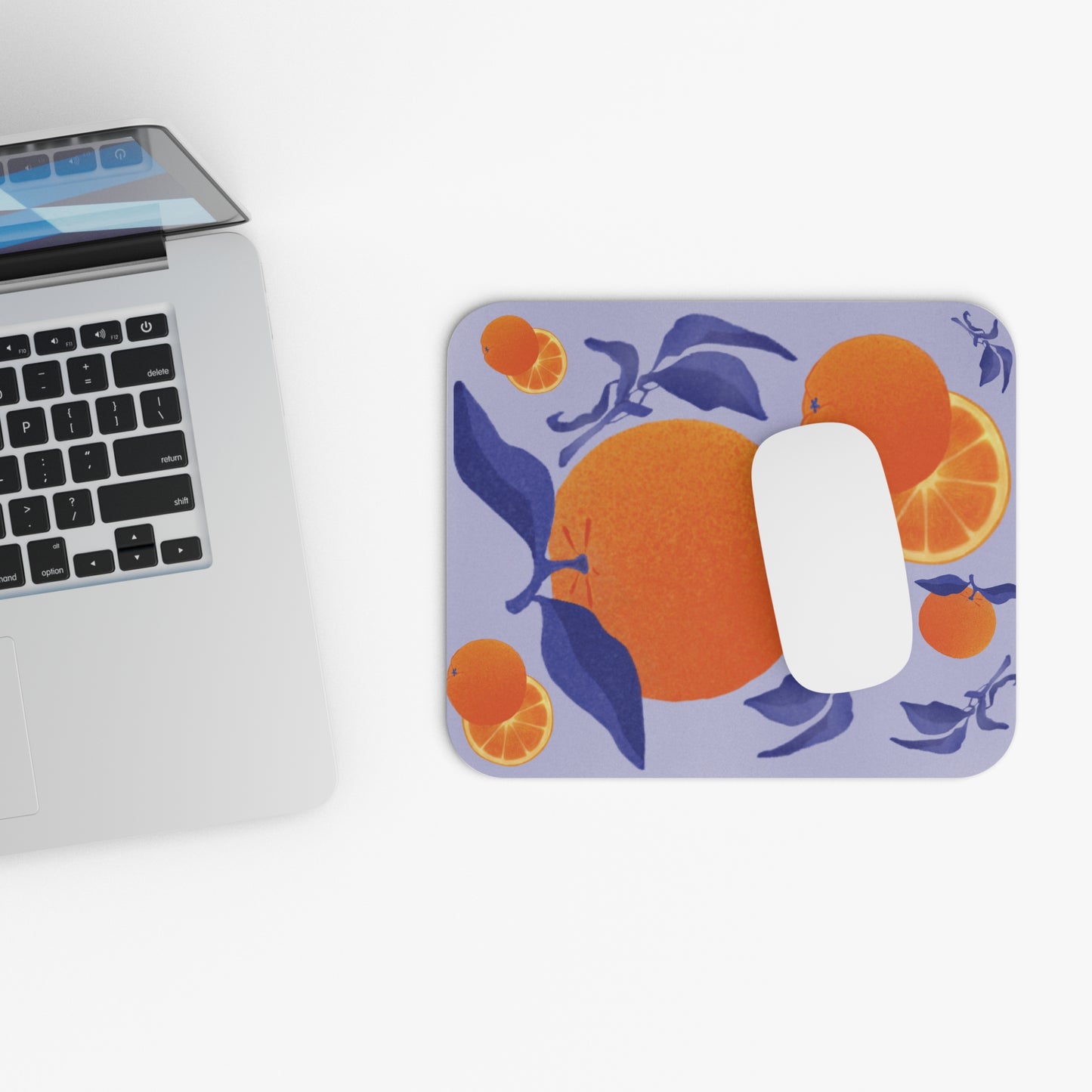 Citrus Splendor Mouse Pad - Vibrant Orange Design for Home & Office
